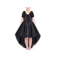 thumbnail image 1 of Robe Fille Noire Hi-lo Perles Organza Nœud Papillon Formelle Concours Robe de Bal 7 Ans, 1 of 8