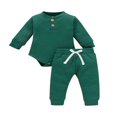 thumbnail image 1 of Toddler Baby Boy Girl Fall Clothes Romper Tops Pants Set Outfit, 1 of 6