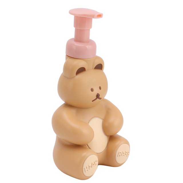 Cute Liquid Dispenser Bottle, Refillable Shampoo Lotion Pump Empty Bottle Dispensers Cute Cartoon Bear Liquid Containers For Bathroom Kitchen
