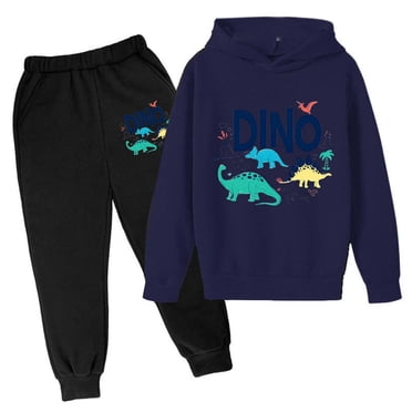 PMVFHDE Boys School Outfits Autumn And Winter Children's Hoodie Pullover Set Popular Printed Hoodie Set On Underwear Casual Cute Printed Long Sleeve Blue,7-8 Years