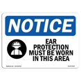 thumbnail image 1 of SignMission OS-NS-A-710-L-11616 7 x 10 Po Panneau d'Avertissement OSHA - Protection de l'Oreille Doit Être Porté, 1 of 1