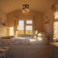 thumbnail image 3 of FSLiving 3 Lights RV Twine Braiding Wall Light with 12V Black Natural Decorative Light Ceiling Light Hallway Light Ceiling Mount, E26 2700K Bulb Included Industrial Semi Flush Mount for RV Camper, 3 of 7