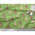 thumbnail image 2 of Soimoi Rayon Fabric Leaves & Rabbit Animal Print Fabric by Yard 56 Inch Wide, 2 of 5