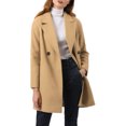 thumbnail image 2 of INSPIRE CHIC Manteau Mi-Long pour Femme à Double Boutonnage, Raglan, à Revers, à Manches Longues, 2 of 6