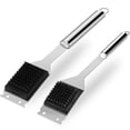 thumbnail image 2 of CHUANK 2Pcs Grill Brush and Scraper Portable BBQ Grill Brush Cleaner with Handle Stainless Steel Barbecue Wire Brush Practical BBQ Brush Cleaner for Barbecue Grill Cleaning, 2 of 6