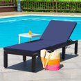 thumbnail image 2 of Costway Patio Rattan Lounge Chair Chaise Recliner Adjust Cushion Navy & Off White Cover, 2 of 8