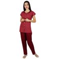 thumbnail image 4 of Bimba Womens Cotton Pajama Night Wear Set Short Sleeve Shirt with Pyjamas - Night Suit, 4 of 8