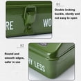 thumbnail image 3 of ISE MOUNT Portable Outdoor Iron Storage Box with Handle - Versatile Camping Organizer in White with Decorative Stickers and Lined Interior - Ideal for Tools and Essentials, 3 of 6