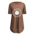 thumbnail image 2 of Pxiakgy Vente Chaude!! T-Shirt Graphique Tournesol Mignon à Manches Courtes Imprimé Vintage Mode Décontractée Col Rond Manches Courtes devant Dos Long T-Shirt Café TG, 2 of 4