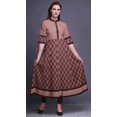 thumbnail image 2 of Bimba Kurtis Indiennes à Pois Roses et à Blocs Floraux pour Femmes, Longues, Évasées, Décontractées, Robes Anarkali, Kurti Ethnique - Moyen, 2 of 5