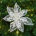 thumbnail image 2 of Holiday Time Branche de Poinsettia Blanche à Paillettes 9", 2 of 4