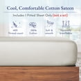 thumbnail image 2 of California Design Den Double Size Fitted Sheet Only, Softest 400 Thread Count 100% Cotton Sateen, Deep Pocket, All-Around Elastic, Side Indicators - Ivory, 2 of 7
