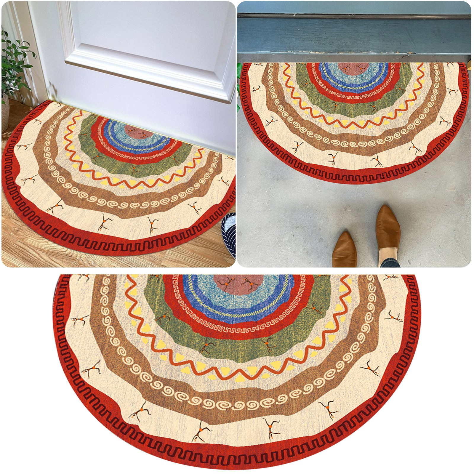 Hbdhejl Semicircular Floor Carpet Mat Half Round Entrance Door Rug Non Slip Welcome Doormat For Patio Front Door