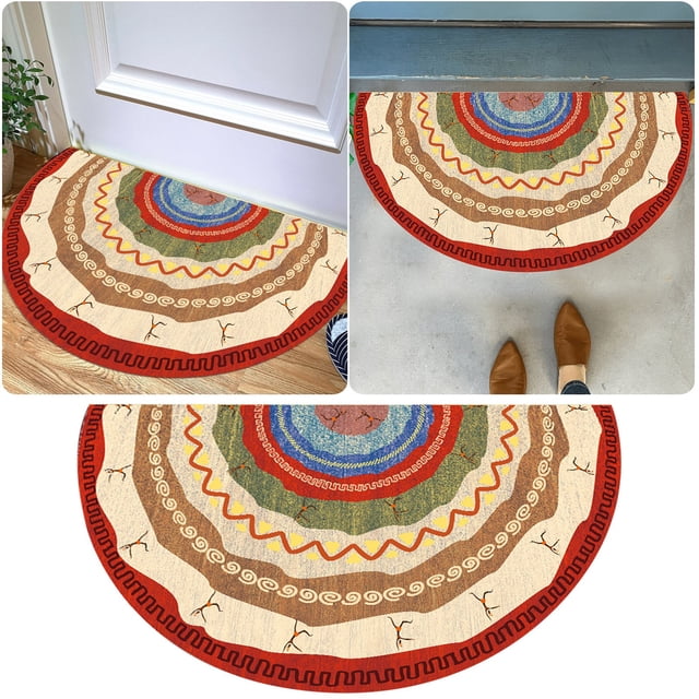 Hbdhejl Semicircular Floor Carpet Mat Half Round Entrance Door Rug Non Slip Welcome Doormat For Patio Front Door