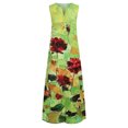 thumbnail image 4 of Pisexur Robe d'Été de Plage pour Femme, Robe Longue Formelle à Fleurs, Manches Courtes, Col en V, Décontractée, Ample, Grande Taille, avec Poches, 4 of 9