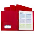 thumbnail image 1 of Two-Pocket Heavyweight Poly Portfolio Folder With Prongs, Red, Pack Of 10, 1 of 3