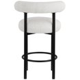 thumbnail image 2 of Meridian Furniture Bordeaux Cream Boucle Fabric Stool, 2 of 9