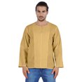 thumbnail image 1 of Atasi Kurta à Manches Longues pour Hommes en Coton Slub Uni à Col Rond Chemise Ethnique-6564, 1 of 7