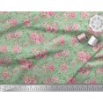 thumbnail image 3 of Soimoi Tissu Poly Georgette Feuilles et Imprimé Floral de Roses, Tissu au Mètre, 42 Pouces de Large, 3 of 3