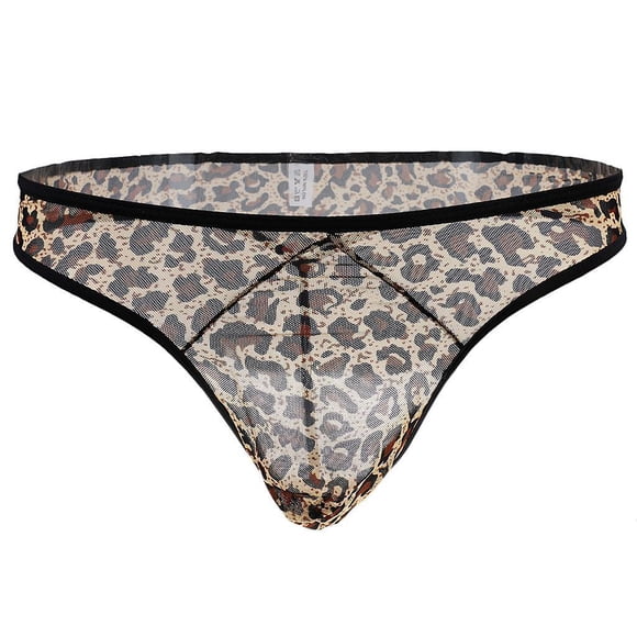Men Jockstrap Leopard Pocket