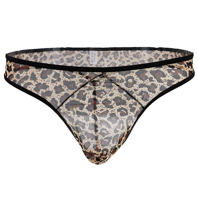 Men Jockstrap Leopard Pocket