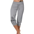thumbnail image 2 of My Order! Georges Hiking Pants Joggers Woman Fashion Drawstring Pockets Elastic Waist Printing Capris Pants, 2 of 6
