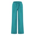 thumbnail image 3 of MAWCLOS Men Trousers Elastic Waist Sweatpants Drawstring Pants Baggy Party Solid Lounge Lake Blue M, 3 of 9