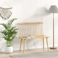 thumbnail image 2 of Costway Entryway Bench for 2 Windsor Rubber Wood Dining Bench with Spindle Back Natural, 2 of 10