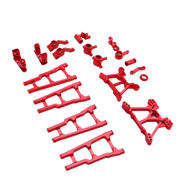 RC Front Steering Assembly, RC Car Upgrade Parts Kit With Buckle For Maintenance Red