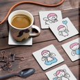thumbnail image 3 of Inkdotpot Set of 6 Drink Coasters DecorativeNon,SlipCork Base4-inch Square PrintedCoastersEasy Clean- Angels, 3 of 8