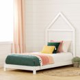 thumbnail image 1 of South Shore Sweedi Twin Solid Wood Bed with House Frame Headboard, in White, 1 of 10