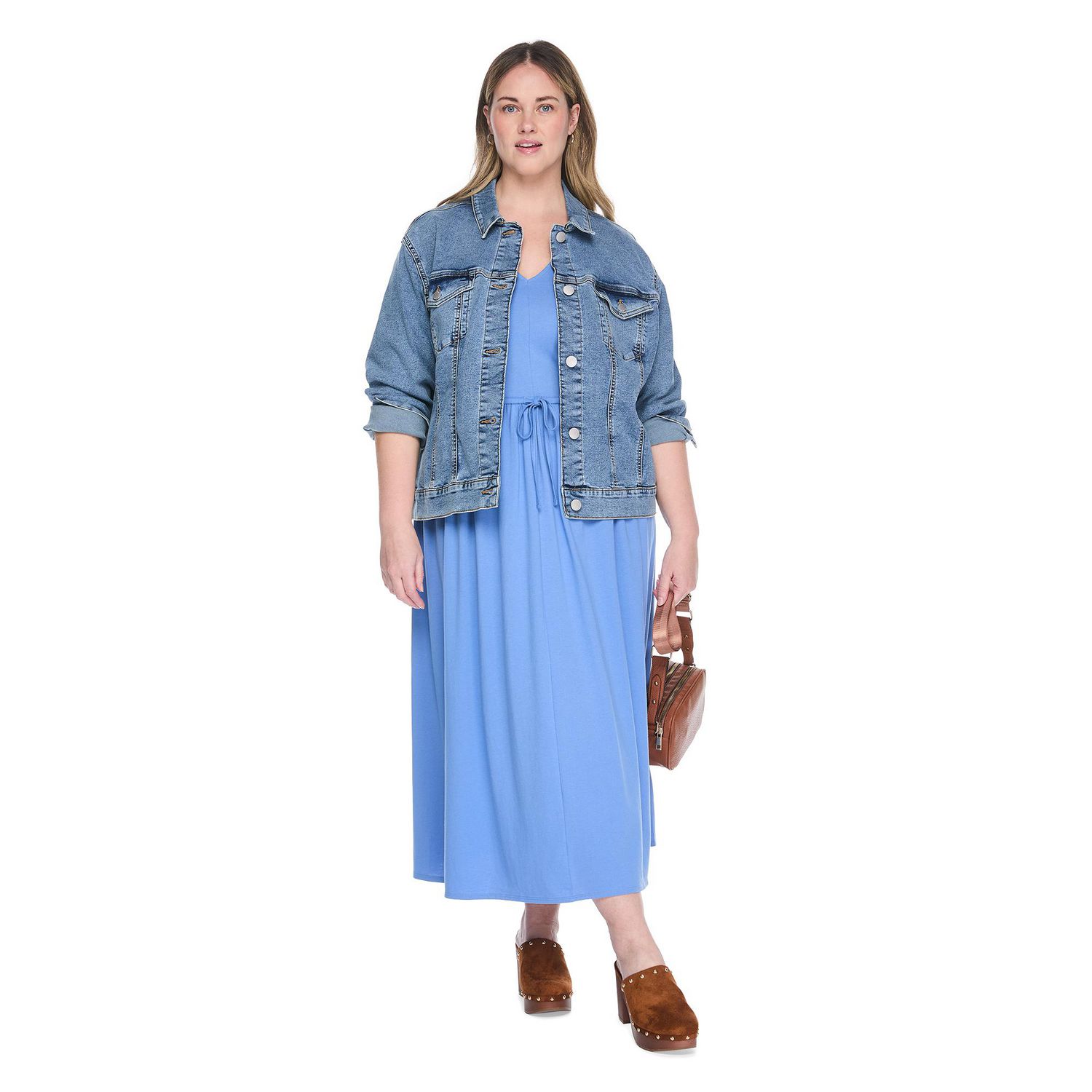 Robe longue à encolure en V Lane Bryant Plus pour femmes