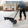 thumbnail image 2 of Pelle à Neige Roulante avec Roues – Robuste – Lame et Poignée Inclinées Ajustables – Pousseur Ergonomique – Entrée, Trottoir et Patio – Acier – Poussée Facile – 74x42 cm, 2 of 7