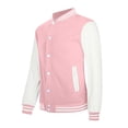 thumbnail image 4 of Hjtefg Kids' Button-Up Jacket - Long Sleeve Lightweight Cardigan for Boys & Girls, Color-Block Baseball Style Top with Comfort Fit,Color: Red Size: 130, 4 of 6