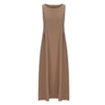 thumbnail image 4 of Pompotops Women's Summer Solid Color Soft Comfortable Sleeveless Vest Long Dress On Sale, 4 of 6