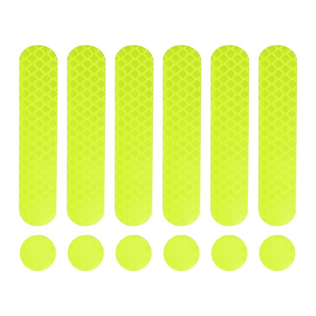 Unique Bargains 24pcs Universal Reflective Safety Stickers for Helmet Adhesive Tape Reflector for Bicycle Motorcycle Vehicles Racing Helmets Set of 4 Green