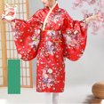 thumbnail image 5 of EGNMCR Mode Kimono pour Filles Tradition Améliorée Impression Cardigan Pyjama Robe Formelle Ensemble Kimono Serveur Fille, 5 of 5