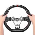 thumbnail image 4 of Akozon  Steering Wheel  Carbon Fiber Steering Wheel Nappa Preforated Leather W/ Red Stitching  Replacement Car Modified Accessory  For  WRX/STI 2015-2020, 4 of 8