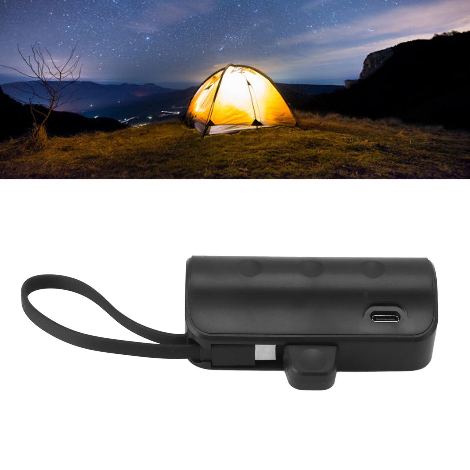 Mini Portable Charger, Automatic Recognition Plug and Play Charging Power Bank Compact Size Type C Cable  for DIY Battery Pack