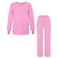 thumbnail image 1 of Adar Universal Women's Scrub Set - Warm-Up Scrub Jacket and Elastic Pull-On Pants, 1 of 7