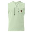 thumbnail image 1 of Tank Top for Men, Men Summer Drawstring Pocket Solid Color Printed Sleeveless Tank Top Casual Shirt, 1 of 3