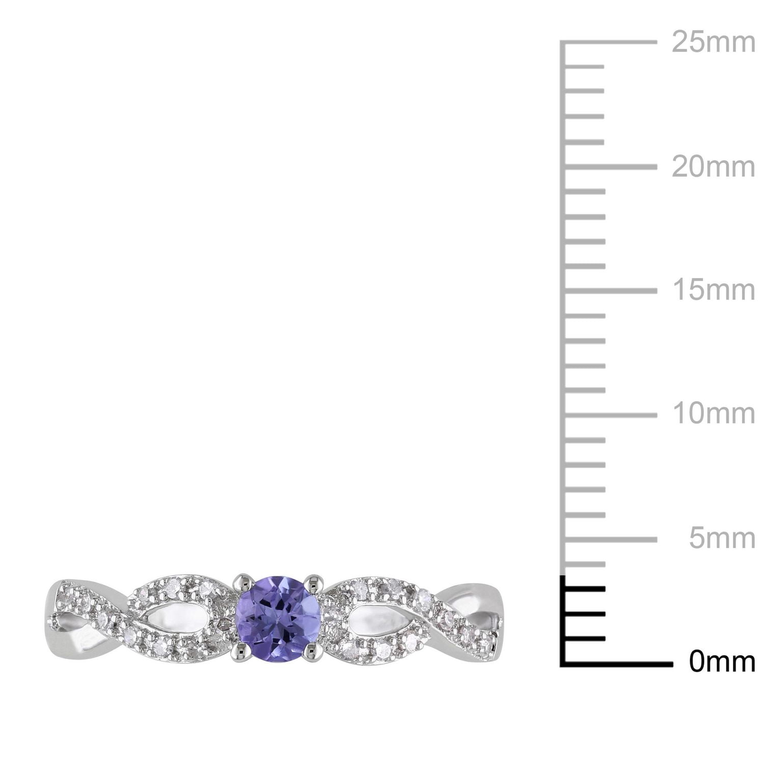 Tangelo 0.17 Carat T.G.W. Tanzanite And Diamond-Accent Sterling Silver Cross-Over Ring