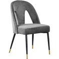 thumbnail image 2 of Meridian Furniture Akoya Velvet Dining Chair, Gray (Set of 2), 2 of 6