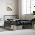 thumbnail image 1 of vidaXL Metal Bed Frame with Headboard Black 100x200 cm, 1 of 5
