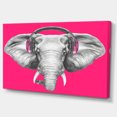 thumbnail image 2 of Elephant with Headphones - Contemporary Animal Art Canvas, 2 of 3