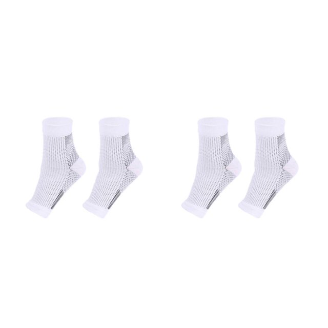 Decodeary Chaussettes de Compression 2a pour Chevilles Attelle Application Grand et Confortable Blanc P/M 2Ensemble