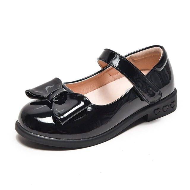 MIASHUI Ballerines Mary Jane pour Filles, Chaussures de Robe d'Uniforme Scolaire Confortables, Noir, 11-12 Ans