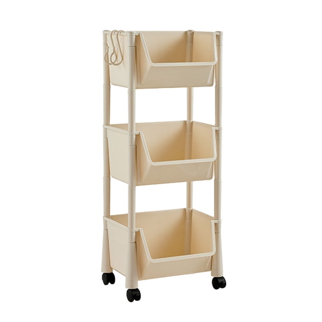 Kitchen Storage Trolley - 4-Tier Cart for Kitchen/Bedroom/Bathroom - Versatile & Easy to Clean