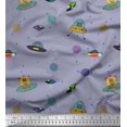 thumbnail image 1 of Soimoi Cotton Cambric Fabric Planet,Animal & Spaceship Cartoon Printed Fabric 1 Yard 42 Inch Wide, 1 of 3