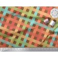 thumbnail image 2 of Soimoi Brown Georgette Viscose Fabric Check Check Print Sewing Fabric Yard 42 Inch Wide, 2 of 4